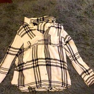 Black and white flannel with two front pockets